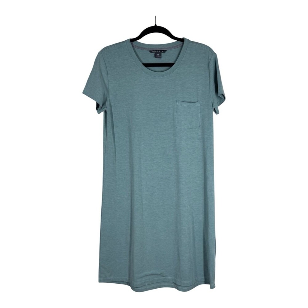Free Fly Bamboo Pocket T Shirt Dress Soft Green Women’s Medium